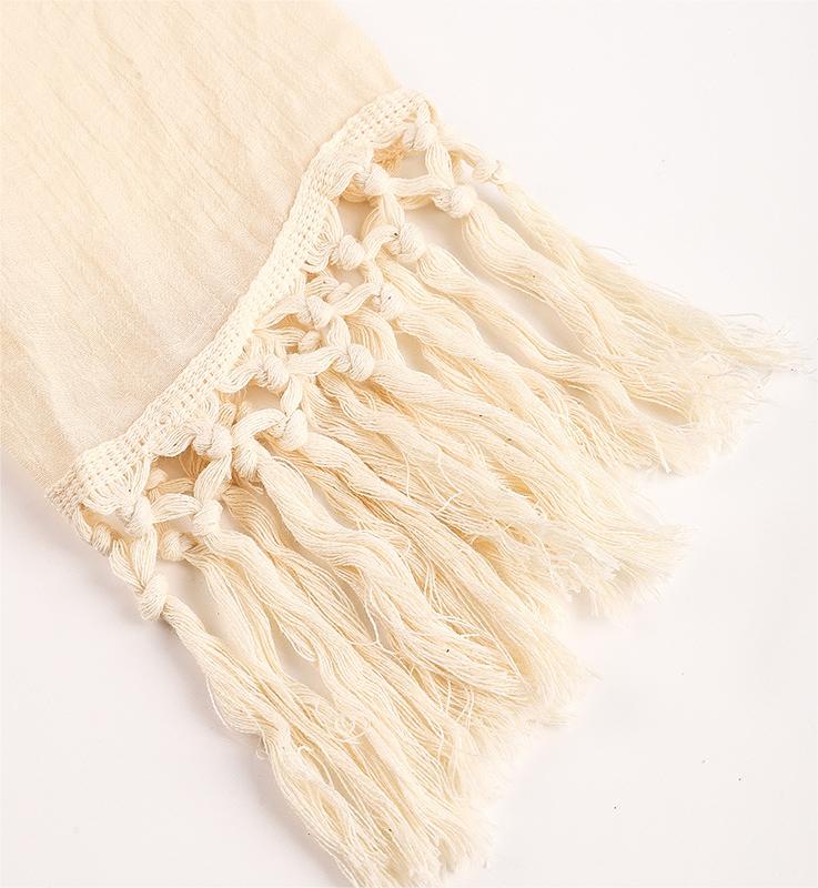 Beach Cover Up Two Piece Set Sexy Beach Suit Solid Color Tassel Beach Cover Up Bella Mia